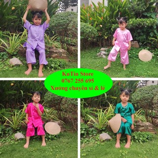 Bà ba bé gái lụa satin cực đẹp - áo tay ngắn