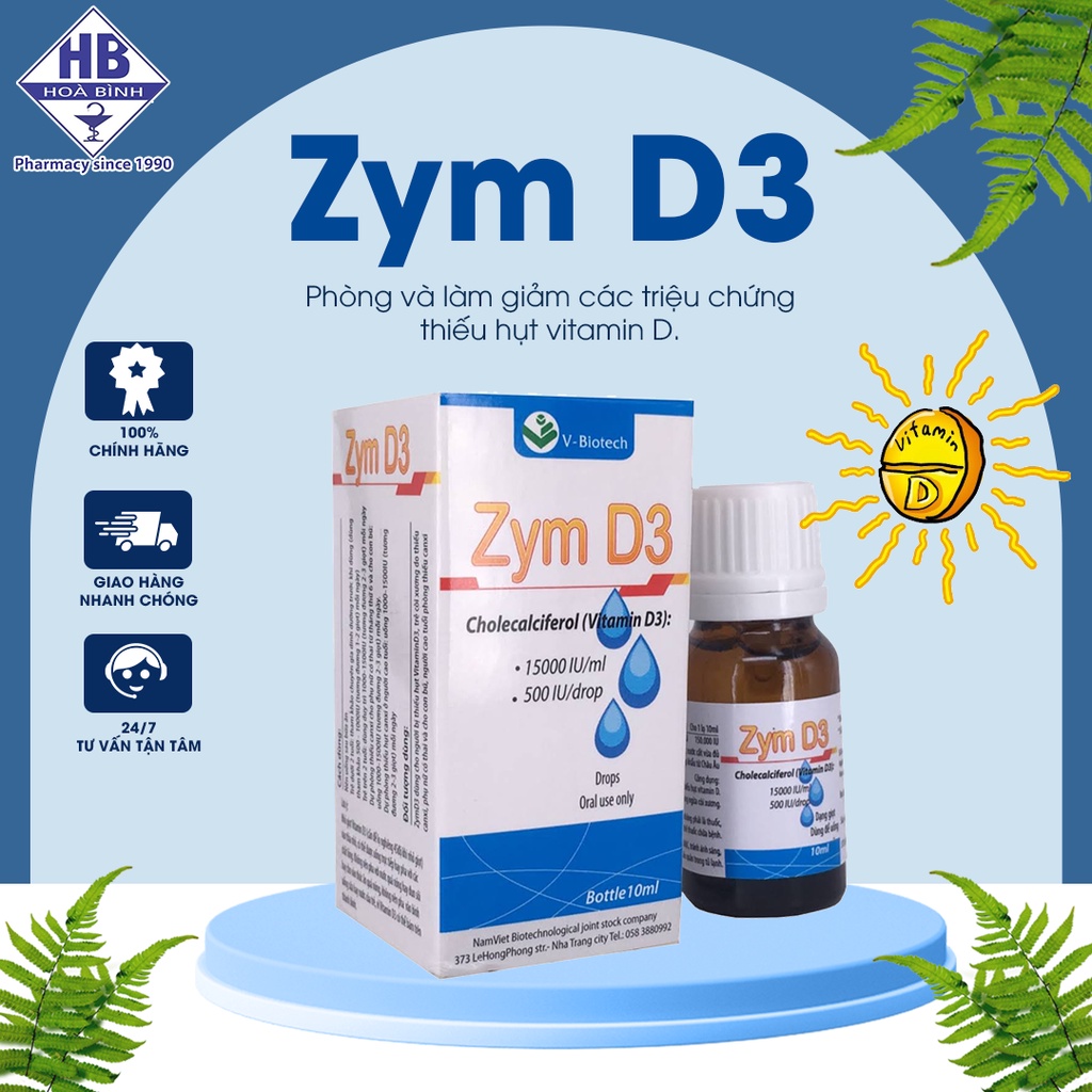 ZYM D3 - Bổ sung Vitamin D3 Chống Còi Xương