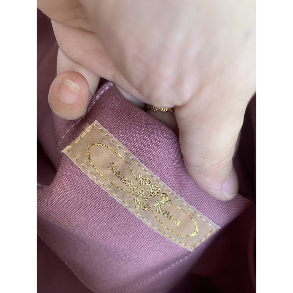 Túi xách da thật hồng sen Samatha Thavasa