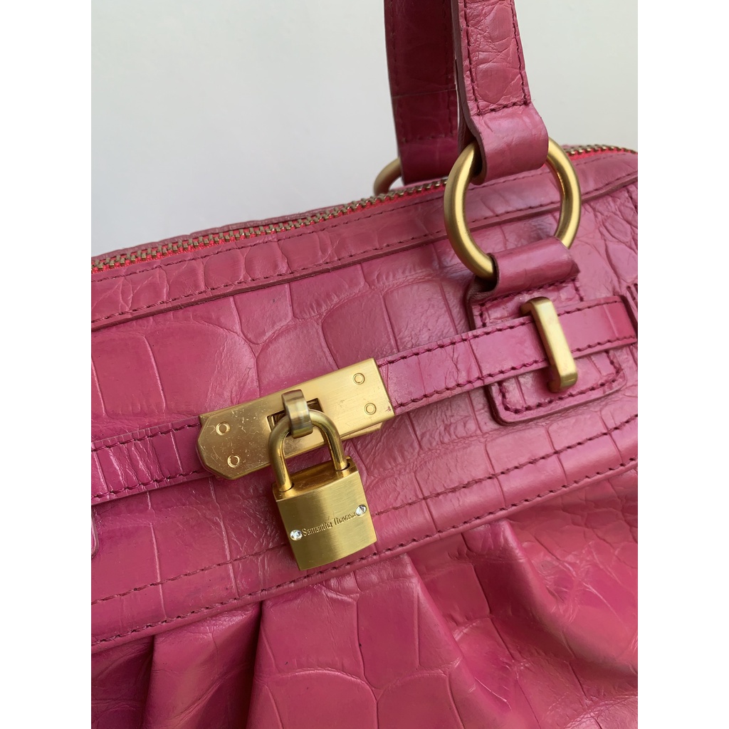 Túi xách da thật hồng sen Samatha Thavasa