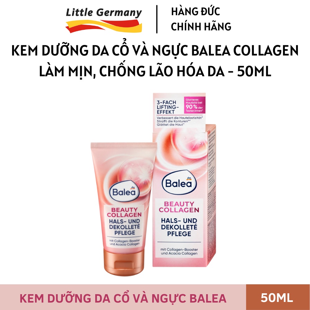 Kem dưỡng da cổ và ngực Balea Beauty Collagen 50ML - Giúp trẻ hóa làn da, giảm nếp nhăn, chống lão hóa - hàng Đức