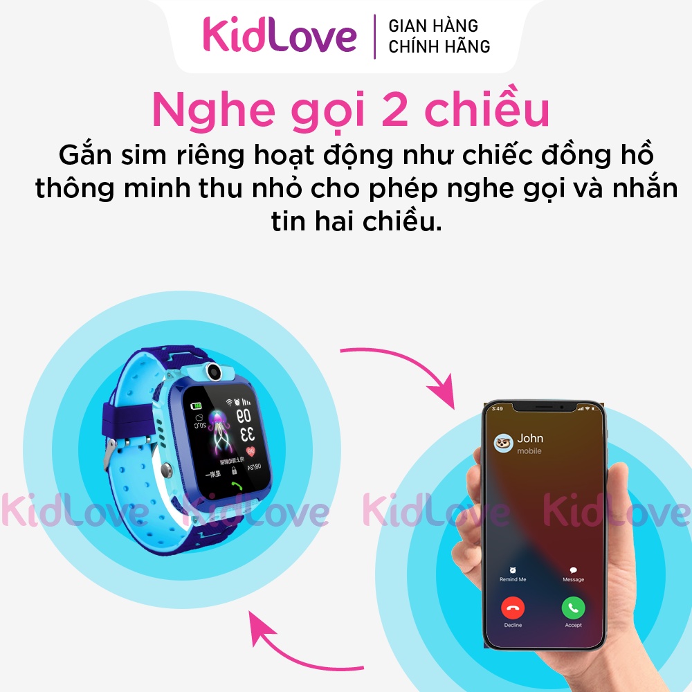 Đồng hồ thông minh, đồng hồ định vị trẻ em KIDLOVE Q12 2023 nghe gọi hai chiều, định vị chính xác, chống nước, camera | BigBuy360 - bigbuy360.vn