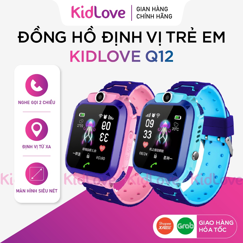 Đồng hồ thông minh, đồng hồ định vị trẻ em KIDLOVE Q12 2023 nghe gọi hai chiều, định vị chính xác, chống nước, camera