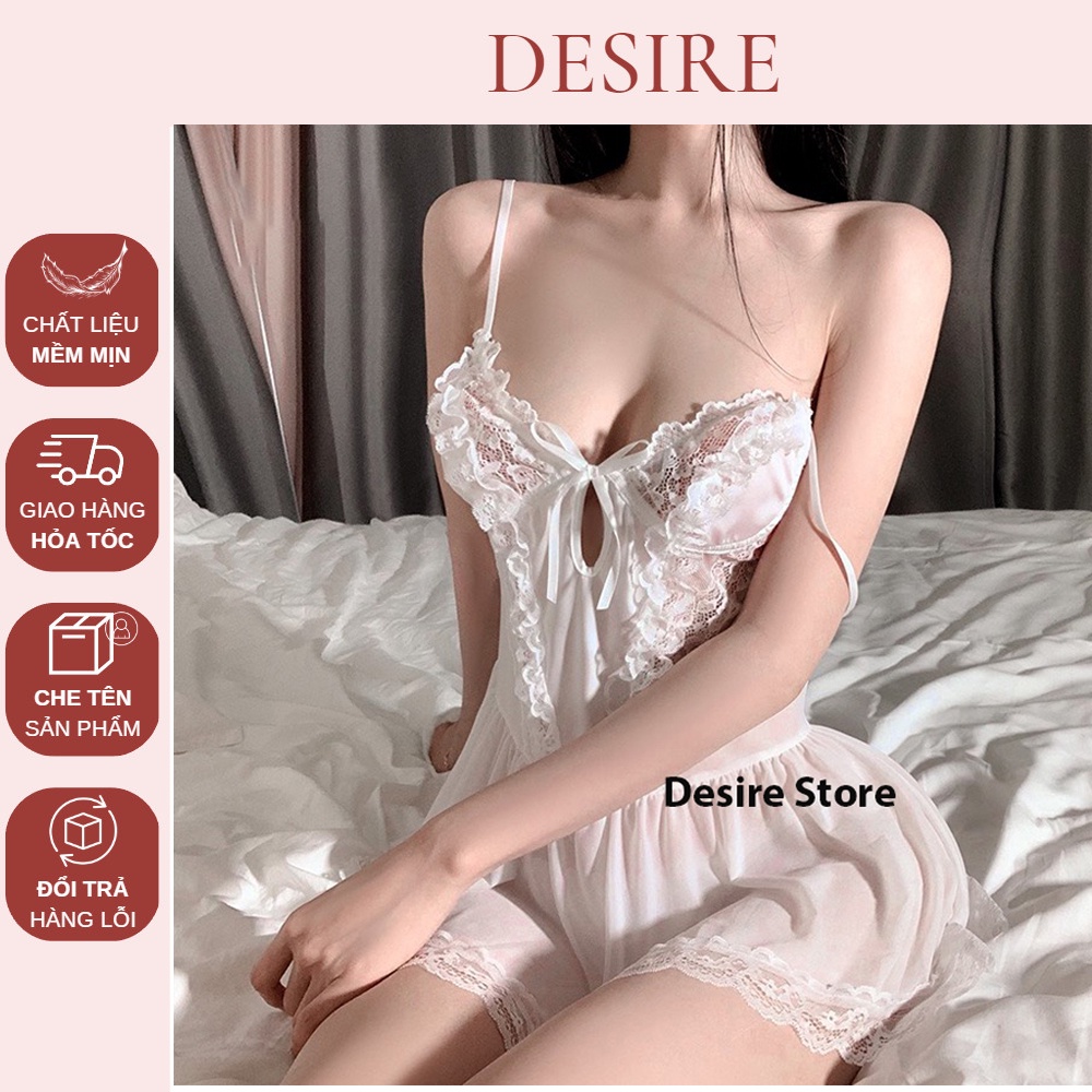 Váy ngủ ren 2 dây ôm body hở lưng gợi cảm cao cấp Desire VN-8462