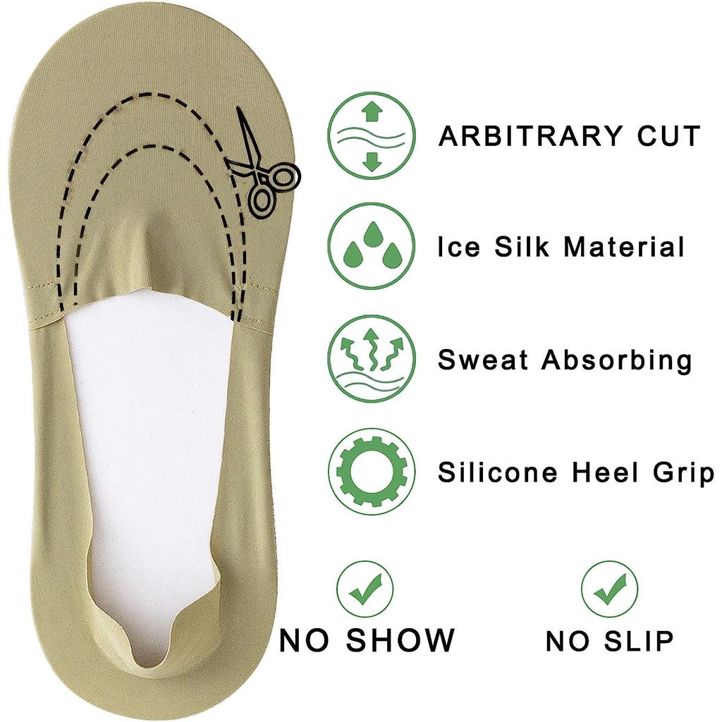 Vớ trơn cổ thuyền tàng hình Hickies lacing system,thấm hút mồ hôi, chống trơn trượt cho giày lười, giày thể thao nam nữ