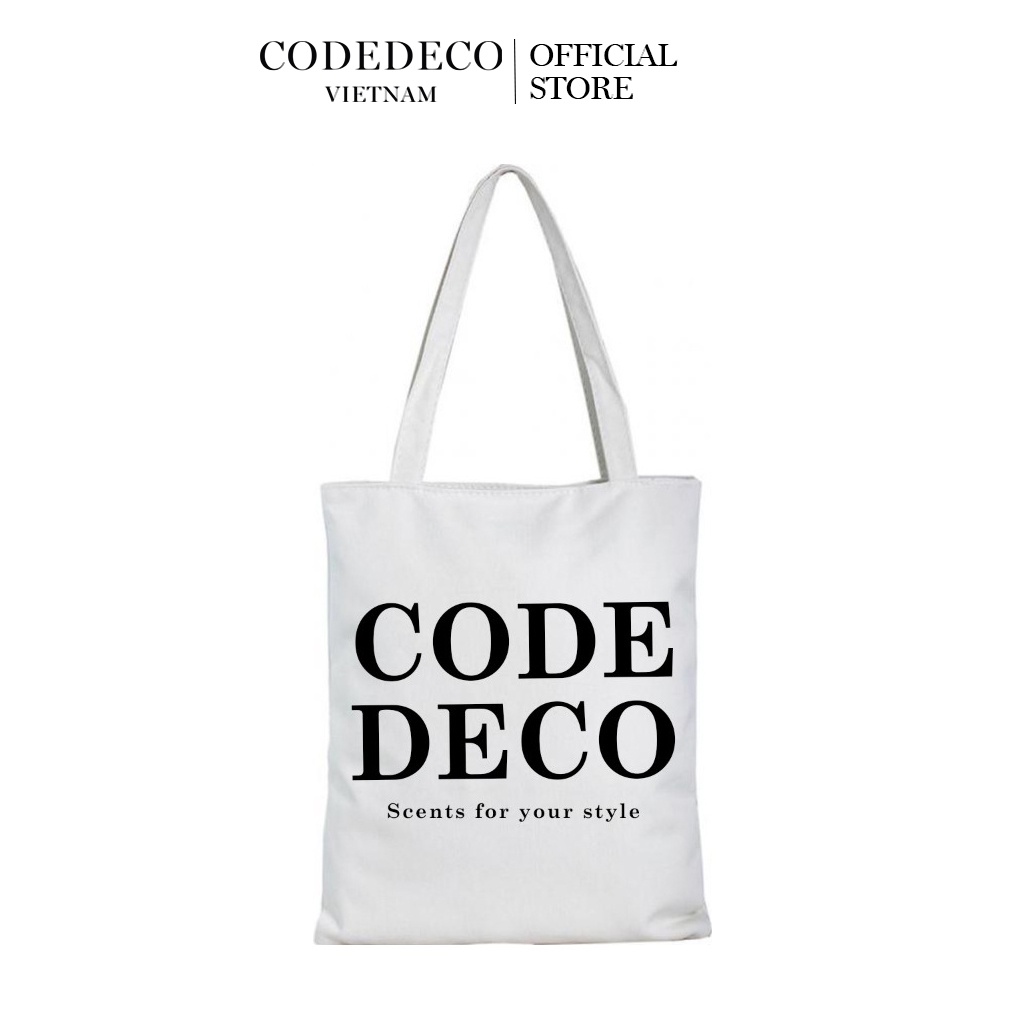 Túi vải Canvas CODEDECO thời trang phiên bản mới có khóa kéo tiện lợi