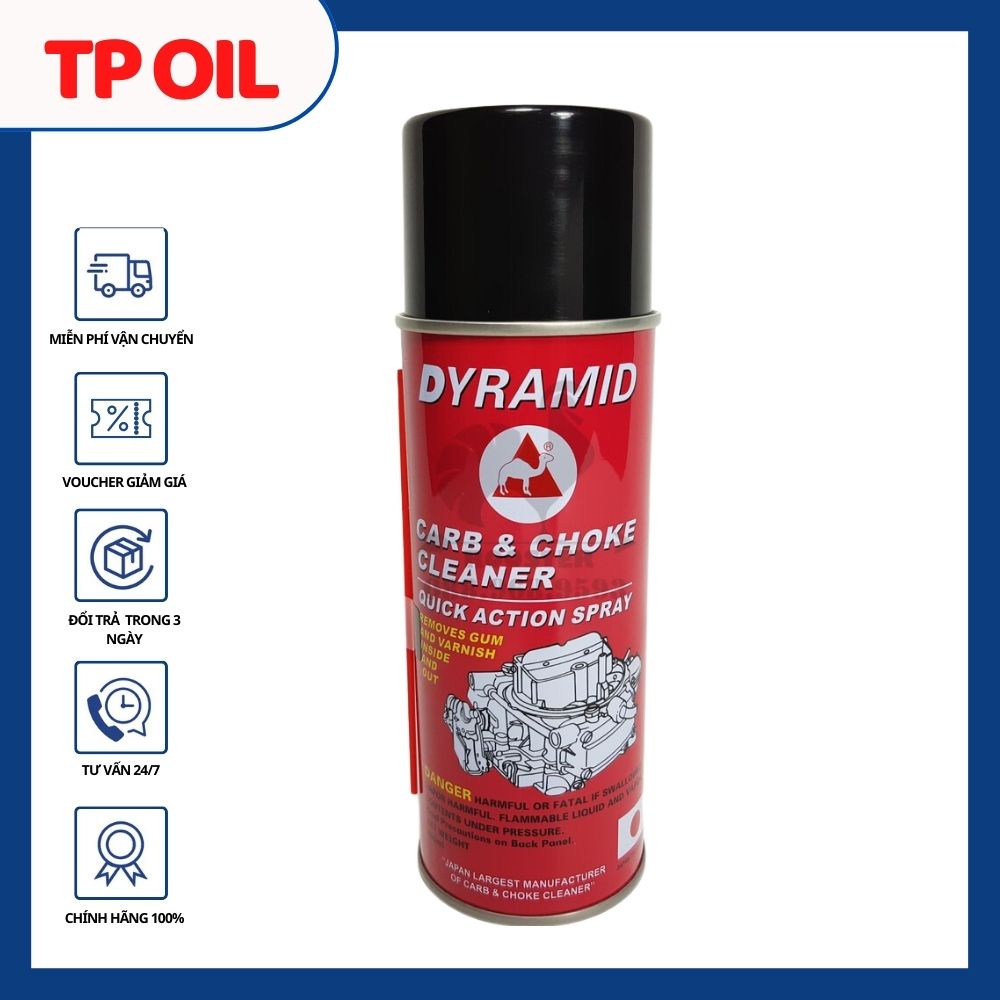 Chai Xịt chế hòa khí , Bình xăng con ,vệ sinh kim phun, DYRAMID 450ml