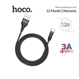  Cáp sạc nhanh Hoco U76 đầu sạc nam châm có đèn LED dây dù dài 1.2M 