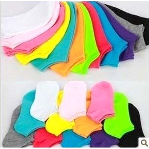 Tất Trơn Cổ Ngắn Vớ Nam Nữ Trơn Trắng Đen Basic