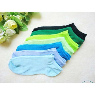 Tất Trơn Cổ Ngắn Vớ Nam Nữ Trơn Trắng Đen Basic