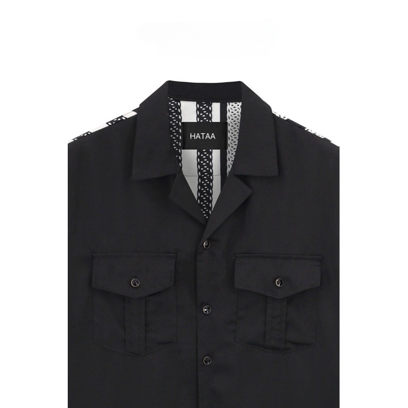 Áo sơmi cộc tay Hataa Store Black /White Bowling Short Sleeve Shirt