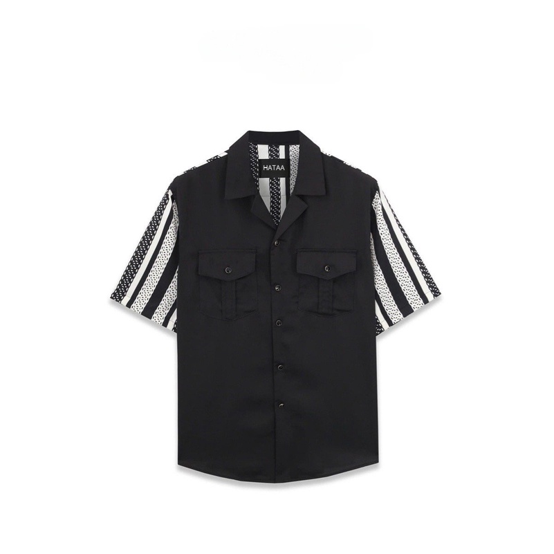 Áo sơmi cộc tay Hataa Store Black /White Bowling Short Sleeve Shirt