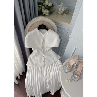 [6SIX closet] Áo JANGMI sóng cúc đá