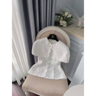 [6SIX closet] Áo JANGMI sóng cúc đá