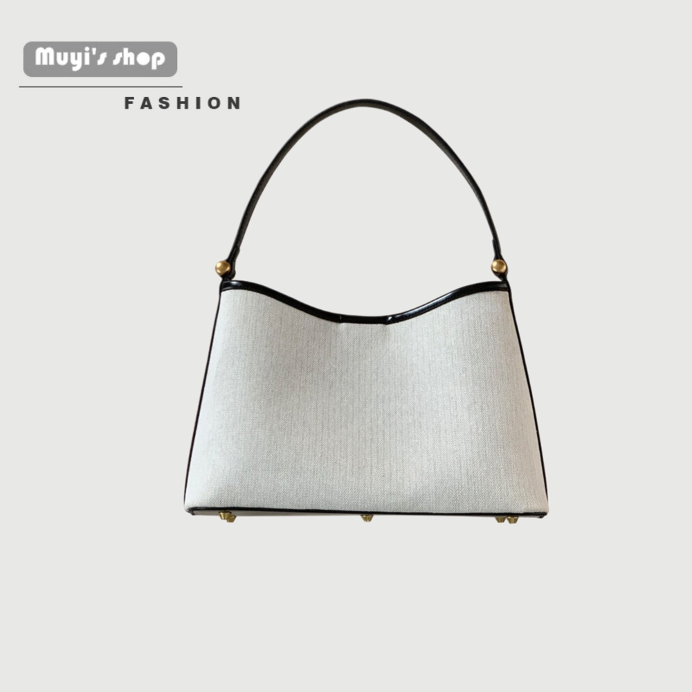 Túi Xách Đeo Vai Vải Canvas Họa Tiết Xương Cá Kiểu Hàn Quốc Dễ Thương Cho Nữ