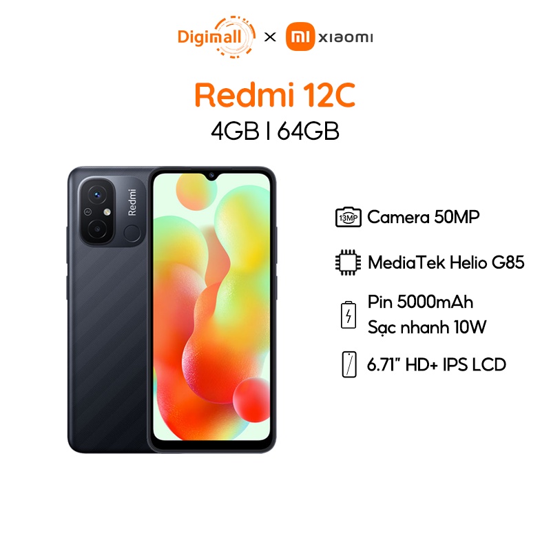 Điện thoại Xiaomi Redmi 12C 4GB/64GB | PIN 5000 mAh | Helio G85