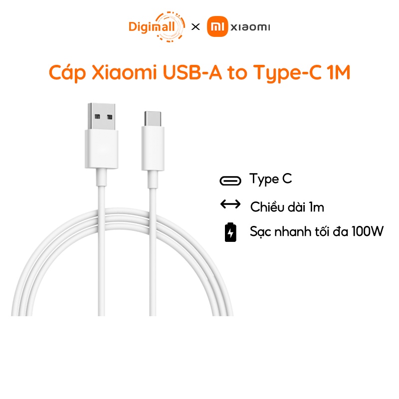 [Mã BMLT35] [Dây cáp sạc] Xiaomi Mi USB Type-C to Type-C Cable 150cm (Trắng)- Hàng chính hãng- BH 6 tháng