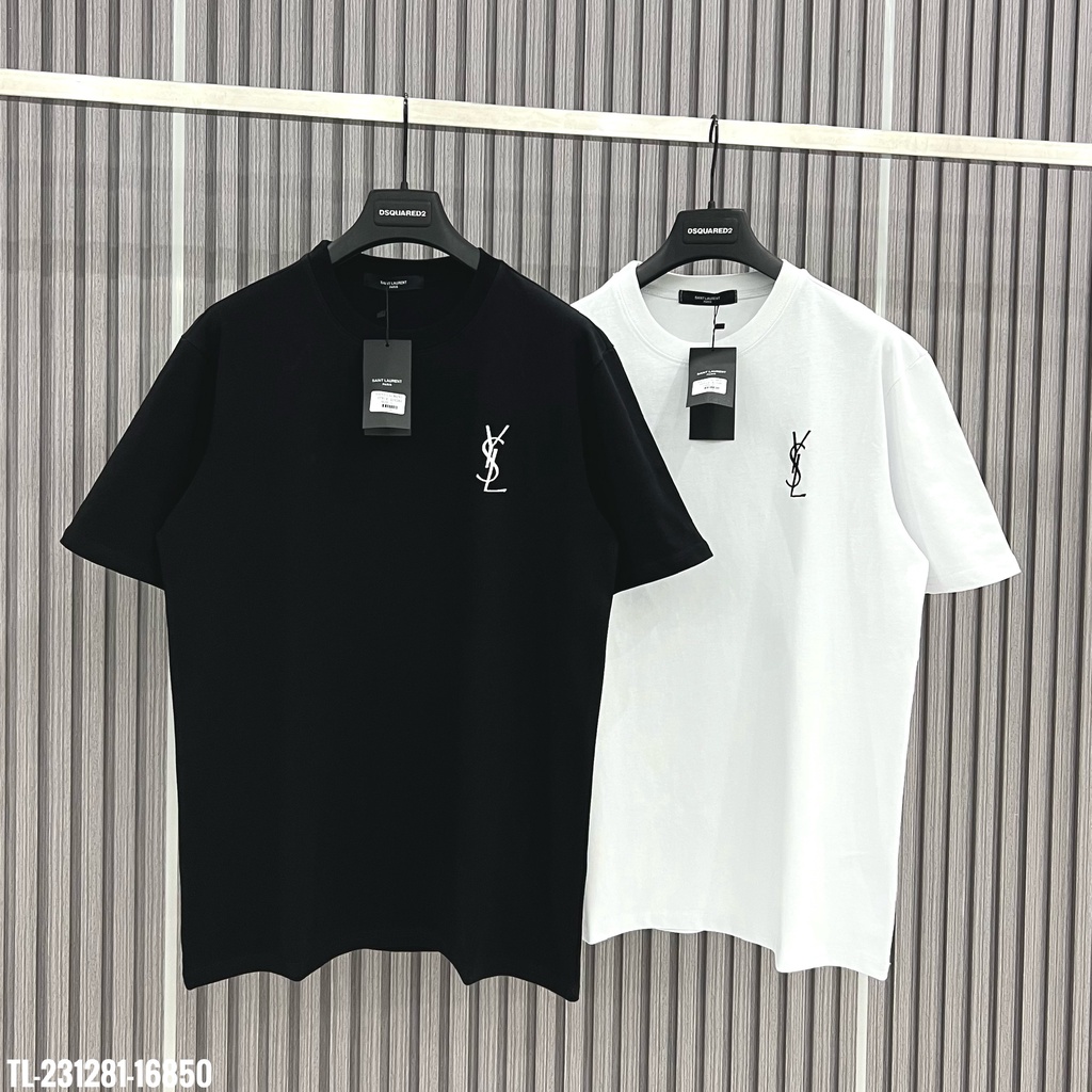 🔥Hot🔥Áo thun Saint Laurent thêu chữ trước sau thiết kế hot trend Nam nữ New 2023