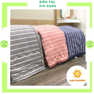 Chăn hè đũi Muji kẻ sọc poly cotton xuất Nhật, Chăn cho mùa hè