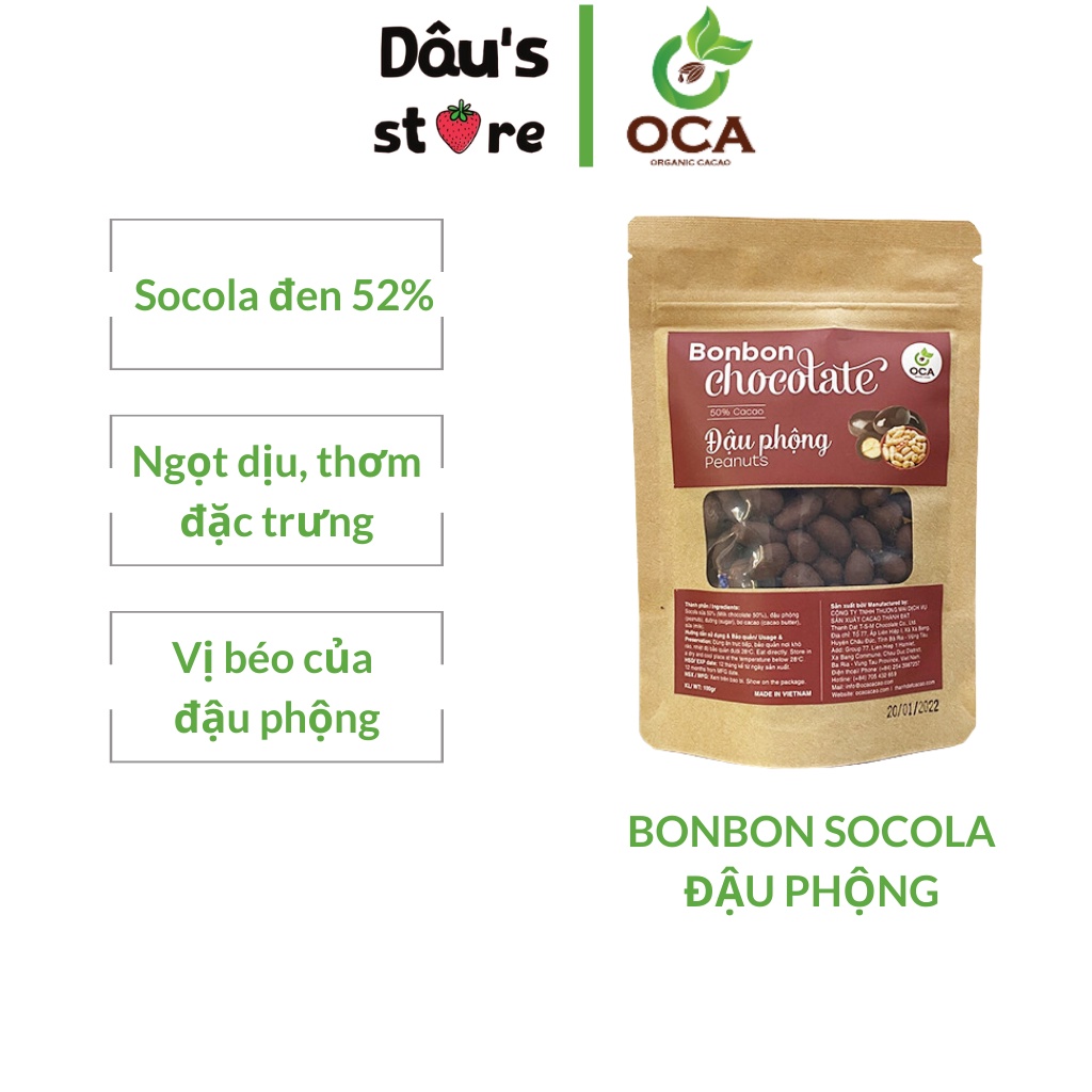 Socola bonbon đậu phộng - Túi 100g