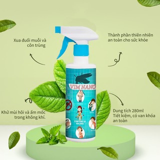 Xịt phòng tinh dầu đuổi muỗi & côn trùng tinh dầu Sả chanh Bạc Hà