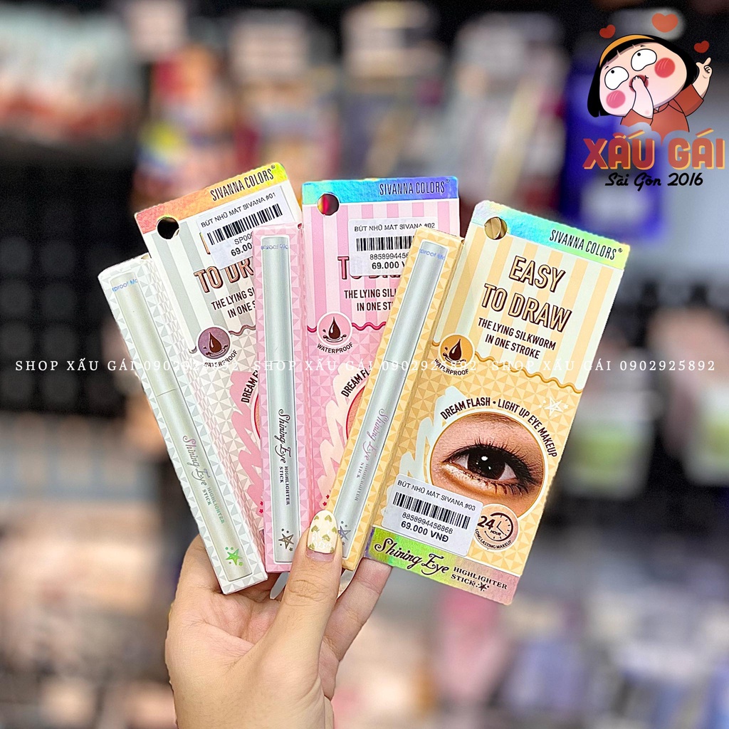 Bút sáp nhũ mắt, bắt sáng Sivanna Shining Eye Highlighter Stick Thái Lan