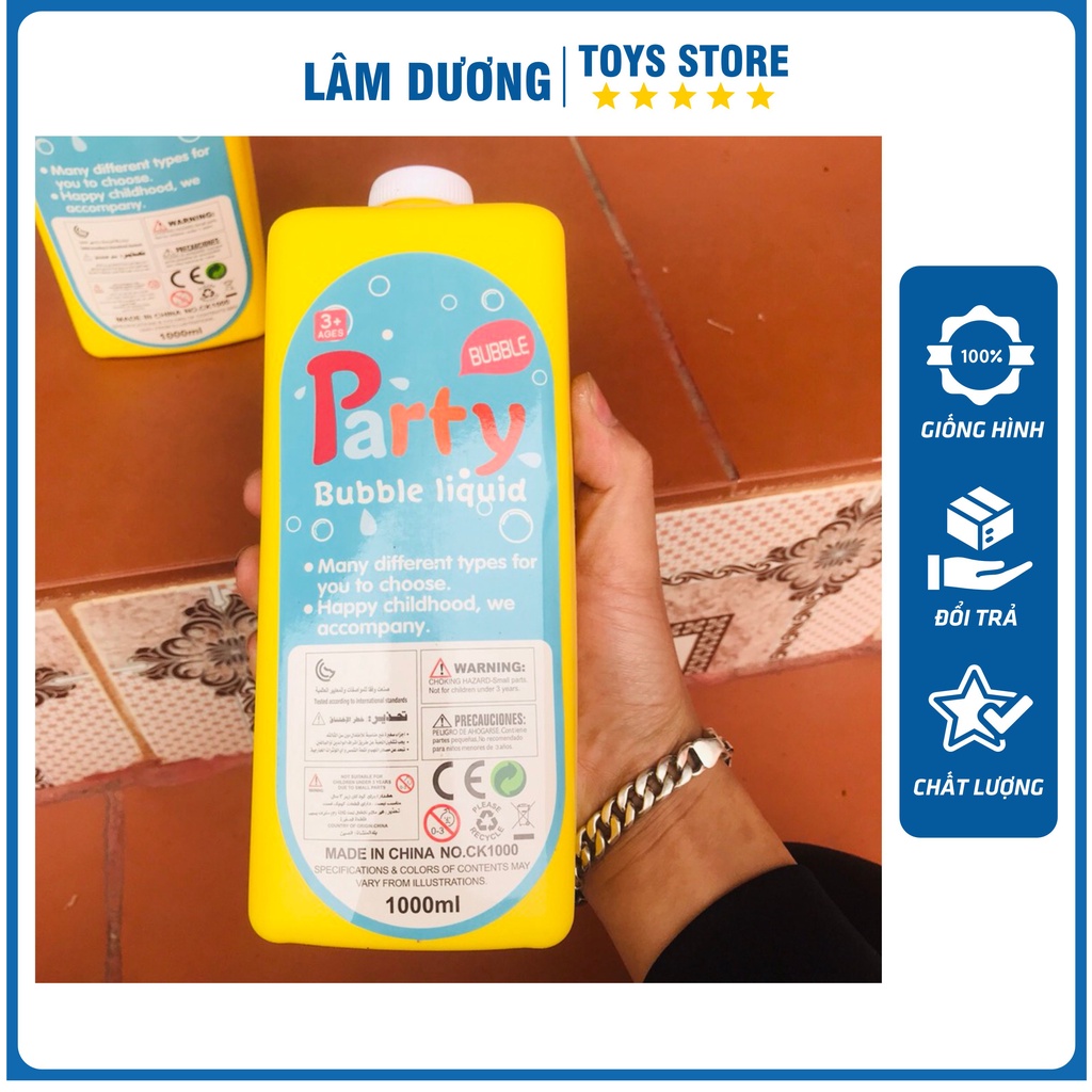 Chai nước bong bóng xà phòng 1 lít dùng cho súng bắn bong bóng