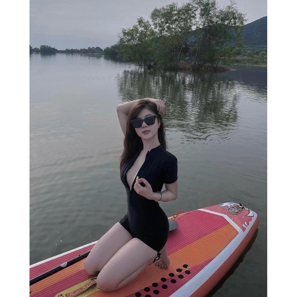 Đồ Đi Biển Nữ Kín Đáo [H&H] Bikini Liền Thân Khóa Kéo Body Tay Dài Chống Nắng Che Khuyết Điểm | BigBuy360 - bigbuy360.vn