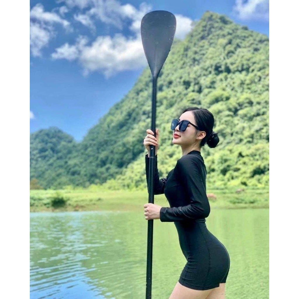 Đồ Đi Biển Nữ Kín Đáo [H&H] Bikini Liền Thân Khóa Kéo Body Tay Dài Chống Nắng Che Khuyết Điểm | BigBuy360 - bigbuy360.vn