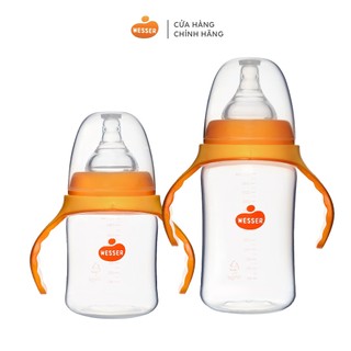 Bình sữa cổ RỘNG PP Wesser 180ml/260ml (PP MÀU TRẮNG)