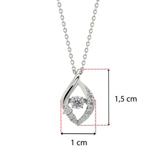 Dây chuyền bạc hình lá Dancing Stone ESTELLE