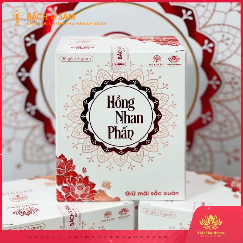 Hồng Nhan Phấn Bách Y Sâm Hộp 60 Gói - Cải Thiện Nội Tiết Tố Nữ, Giảm Khô Hạn, Giảm Nám Sáng Da