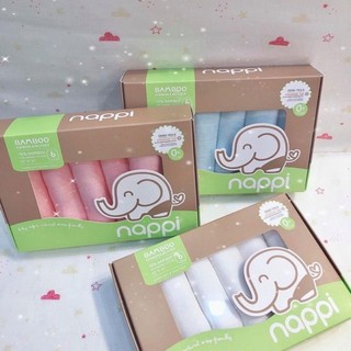 Hộp 6 Khăn Sữa Sợi Tre Nappi, Khăn sữa mềm mại cho bé