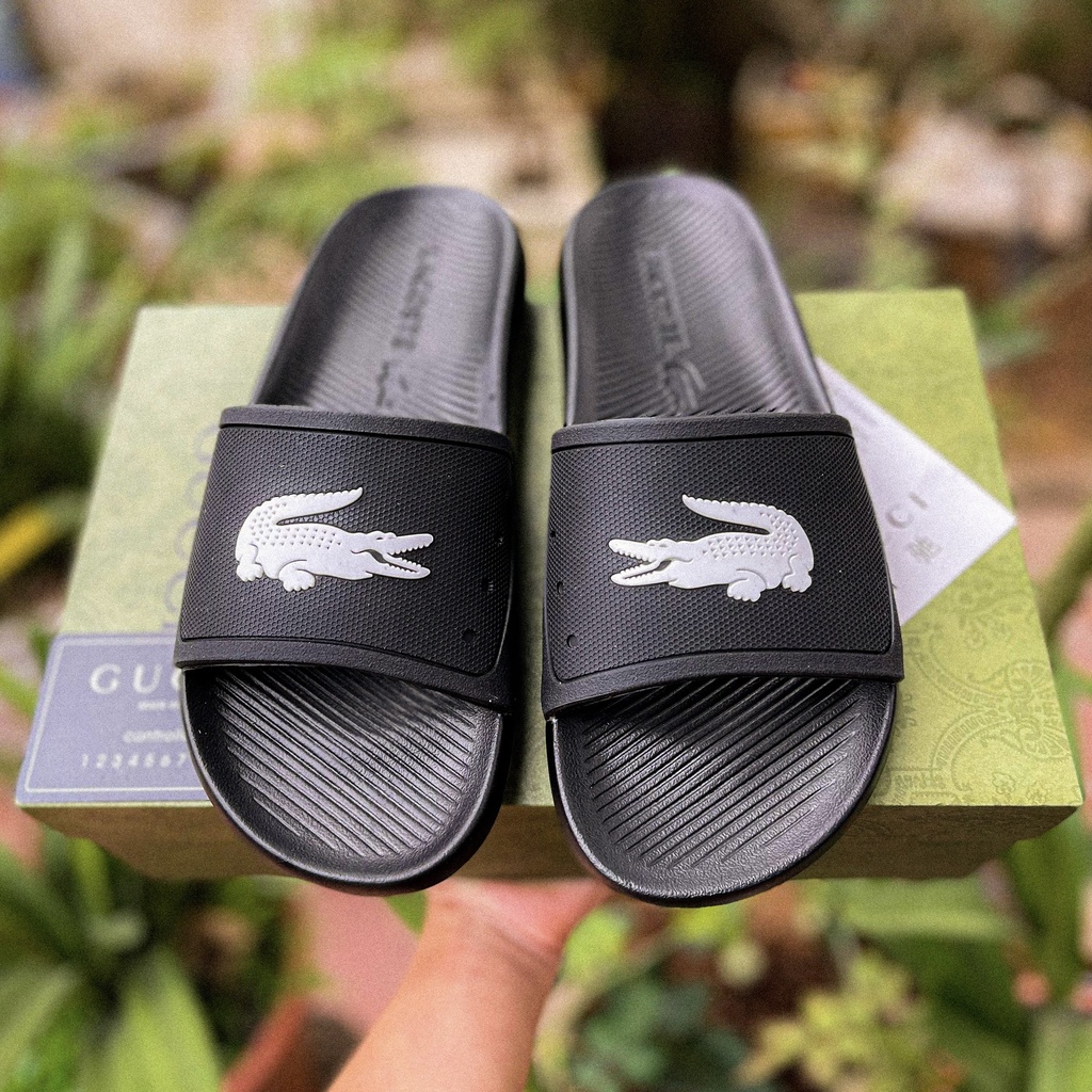Dép Lacoste Nam, Dép Quai Ngang Cá Sấu, Mẫu mới 2023 Siêu đẹp