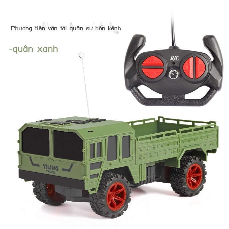 Trẻ Em Xe Ô Tô Điều Khiển Từ Xa Bé Trai 4 Cách Quân Sự Mô Hình Bán Tải Điện Đồ Chơi