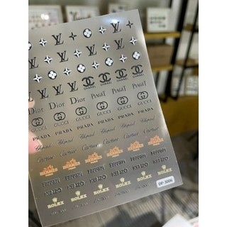 Sticker 5D thương hiệu nổi dán móng tay