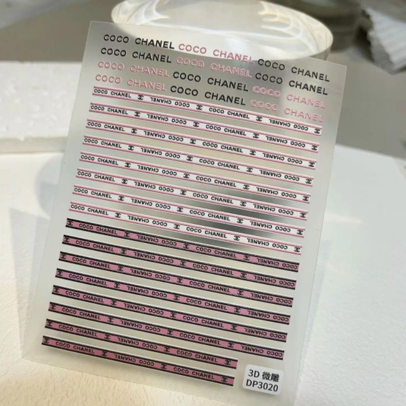Sticker 5D thương hiệu nổi dán móng tay