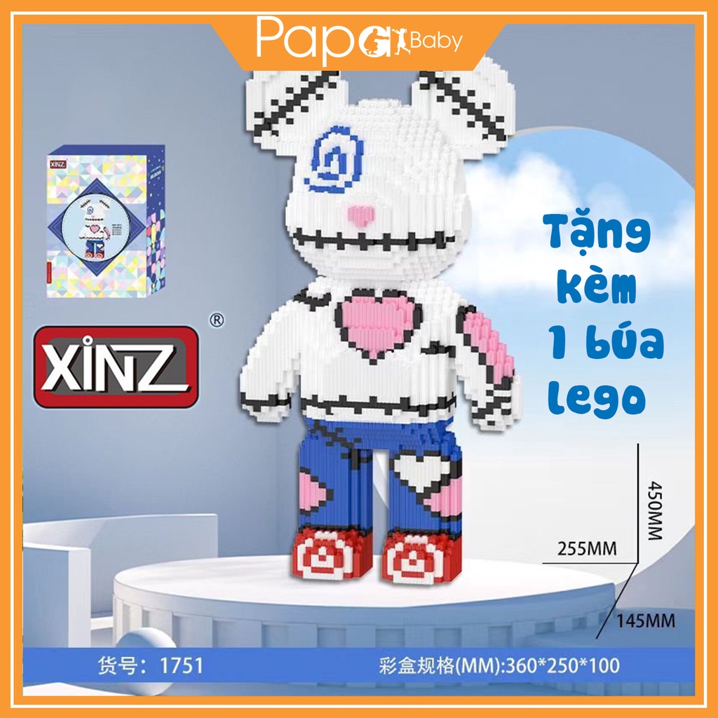 Lego Xếp Hình Khồng Lồ 45cm, Lego Xếp Hình Khồng Lồ 55cm,lego bearbrick 55cm, lego bearbrick 45cm, Tặng Búa