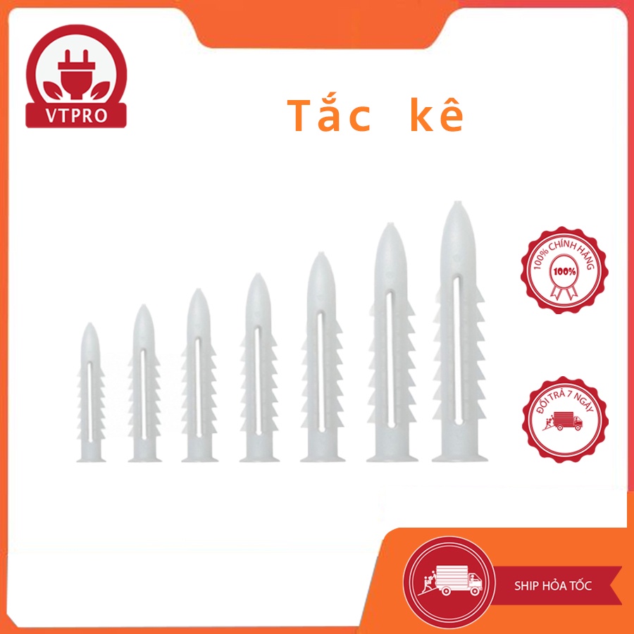 Tắc kê nhựa đủ size 3F, 4F, 6F, 7F [bịch 10 con]