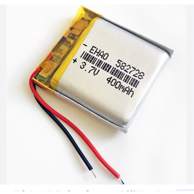 Pin sạc Lithium LiPo 1s 3.7V 400mah 582728 Cho tai nghe,loa Mp3 MP4 MP5 GPS PSP Bluetooth hàng mới