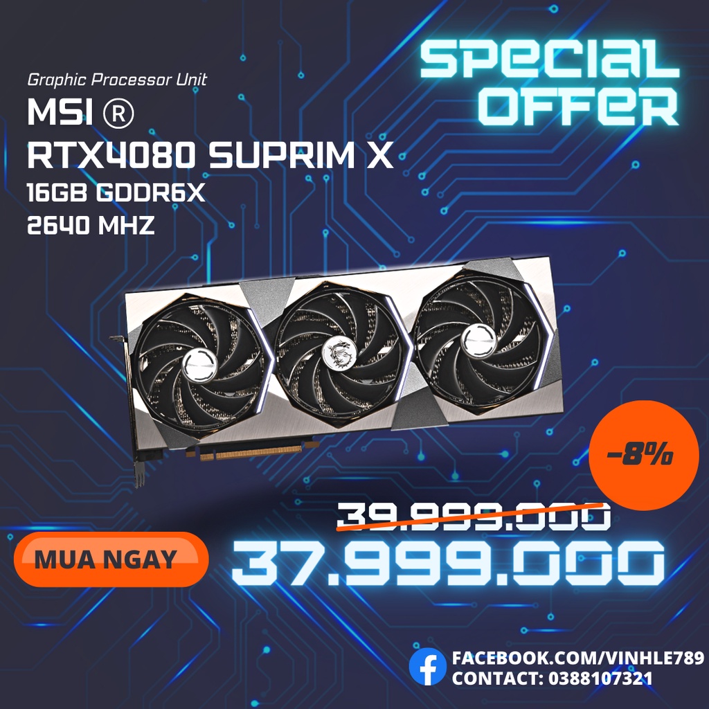 Card màn hình MSI RTX 4080 SUPRIM X