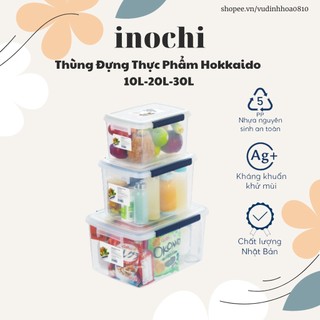 Thùng nhựa thực phẩm Inochi 30L - giao màu ngẫu nhiên