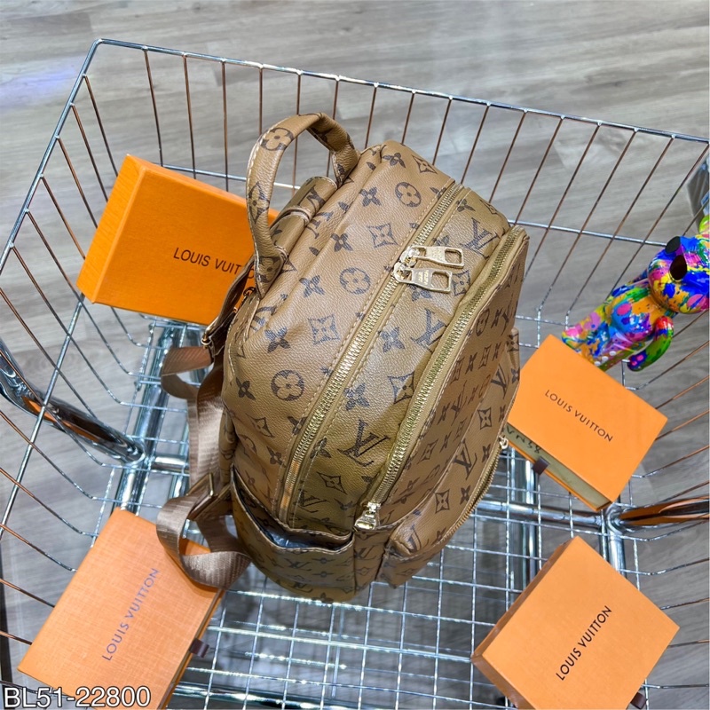 Balo Lv vải dệt cao cấp -  Balo đi học  Lv da nam nữ