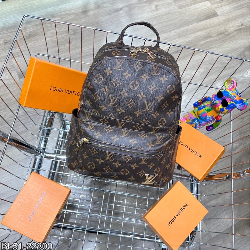 Balo Lv vải dệt cao cấp -  Balo đi học  Lv da nam nữ