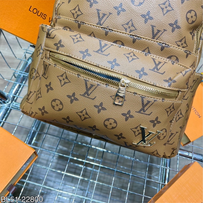 Balo Lv vải dệt cao cấp -  Balo đi học  Lv da nam nữ