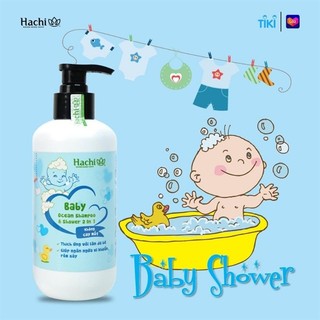 Sữa tắm gội 2in1 Hachi cho bé chống rôm sẩy, không cay mắt 350ml – Chai