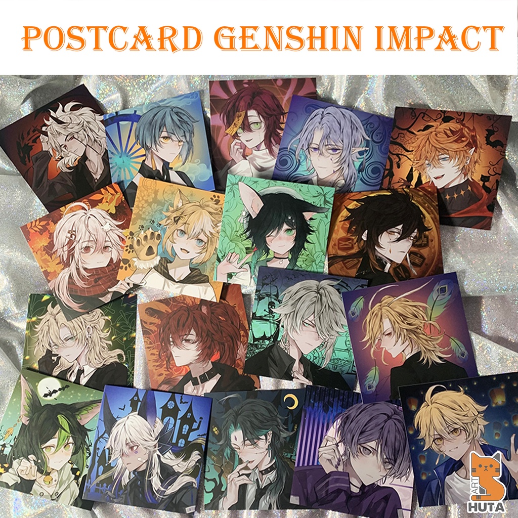 Postcard Genshin Impact hai mặt - Postcard Cao Cấp