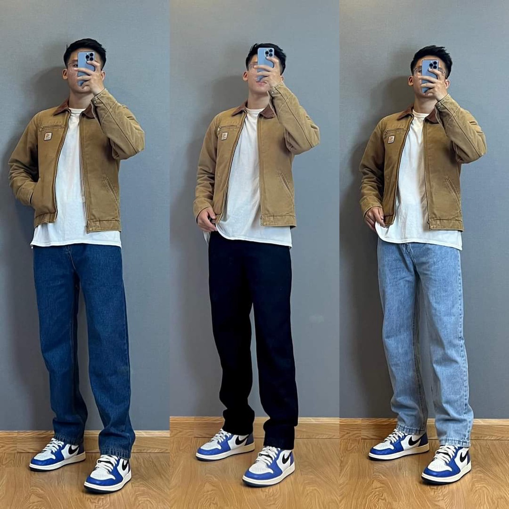 ⚡𝐐𝐔𝐀̀ 𝐒𝐈𝐄̂𝐔 𝐇𝐀̂́𝐏 𝐃𝐀̂̃𝐍⚡Quần jean baggy nam ống rộng dáng xuông màu chất jean coton TRENDYSTORE