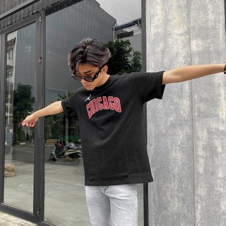 Áo thun unisex form rộng - áo thun chicagobull - 100% cotton 2 chiều