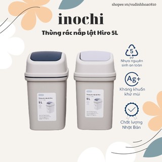 Thùng rác nắp lật Inochi Hiro 5L - Ag+ (ion bạc) kháng khuẩn khử mùi